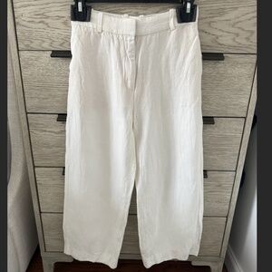 Aritzia Babaton Agency Linen Pant in Heather Matte Pearl Size: 0 Short